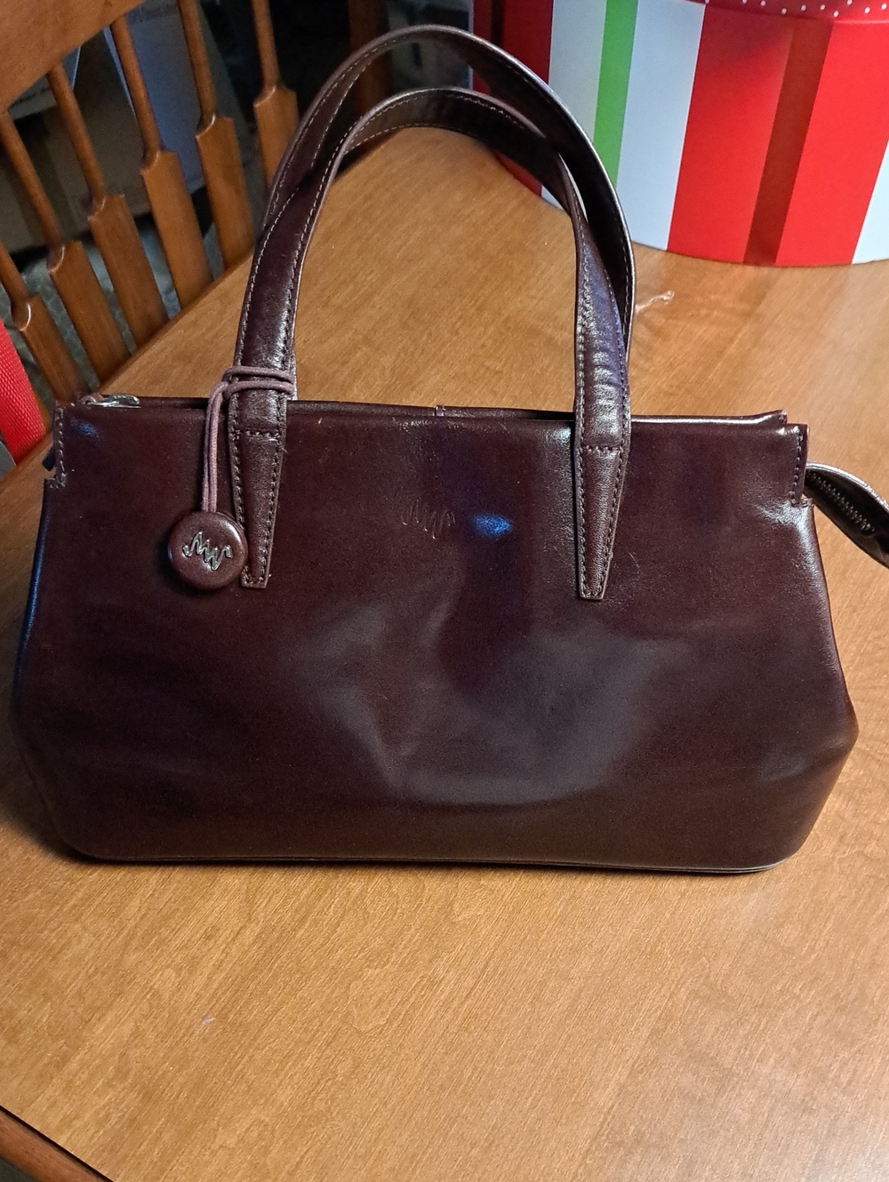 Monsac Original Classic Women's Handbag in Dark Brown Leather